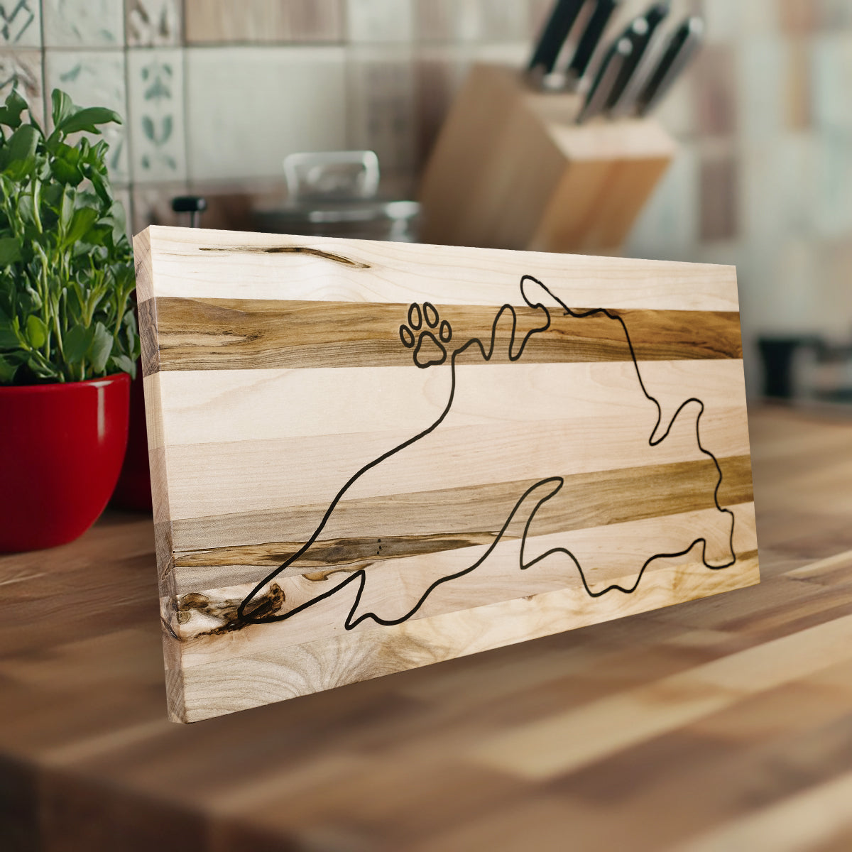 Lake Superior w/TBay Paw Mark - Cutting Board